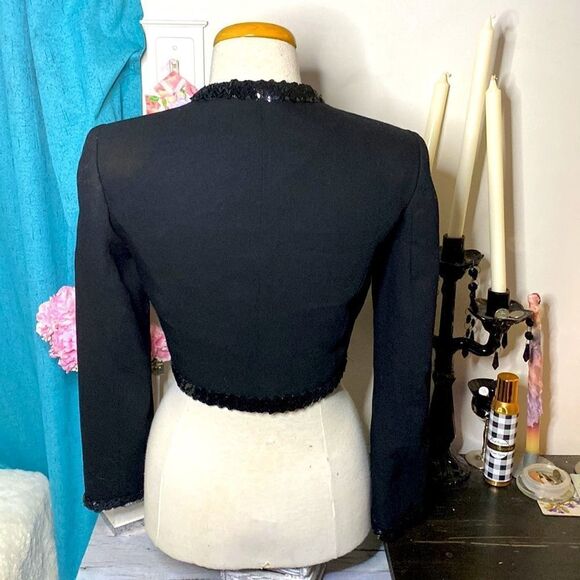 🌷 Angelo Mozillo🌷 Pure Virgin Wool Crop Blazer Jacket Made in Italy - Picture 10 of 11